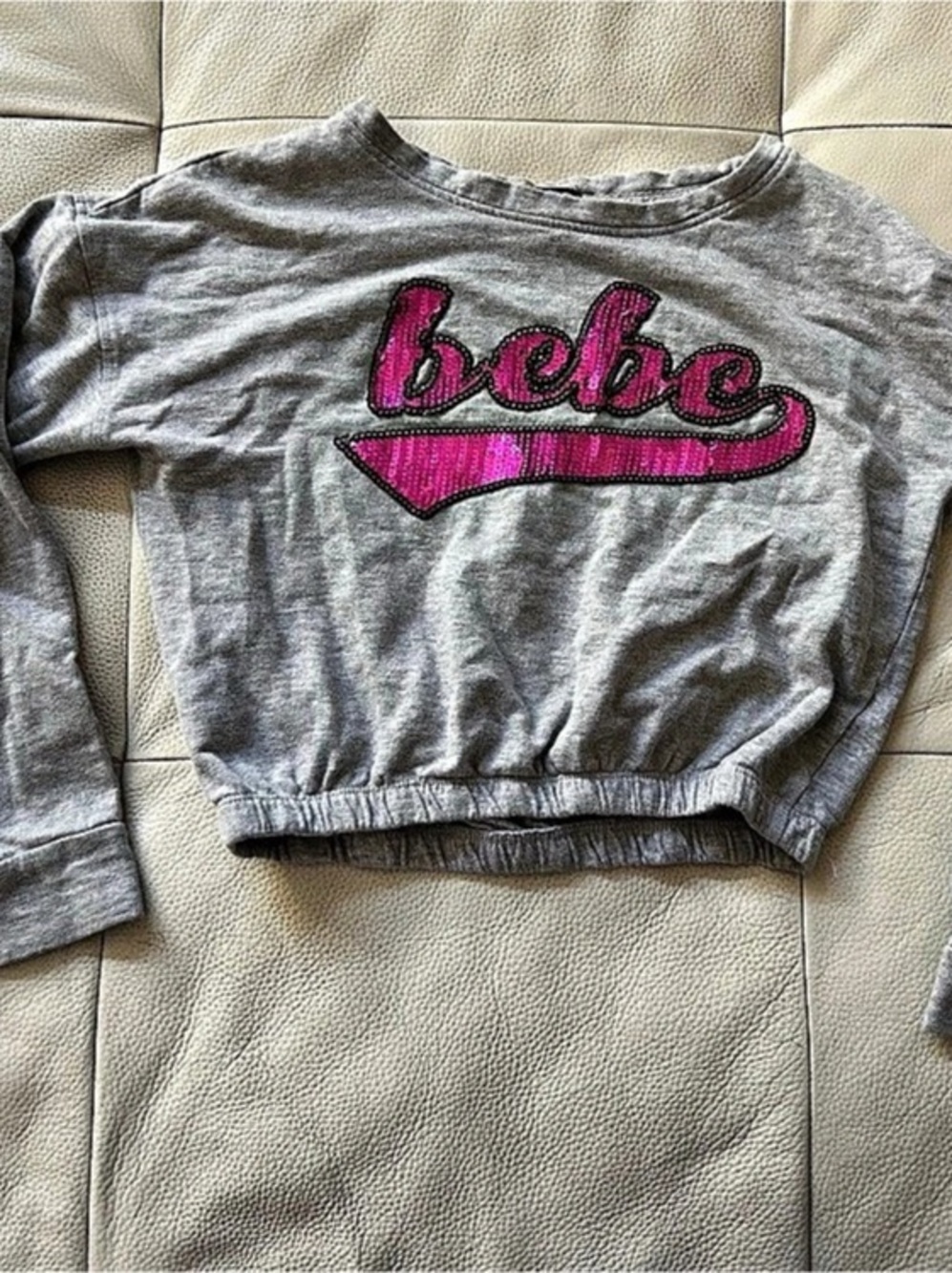 BeBe Girls Sport Graphic Cropped Sweatshirt, Size Medium 10/12